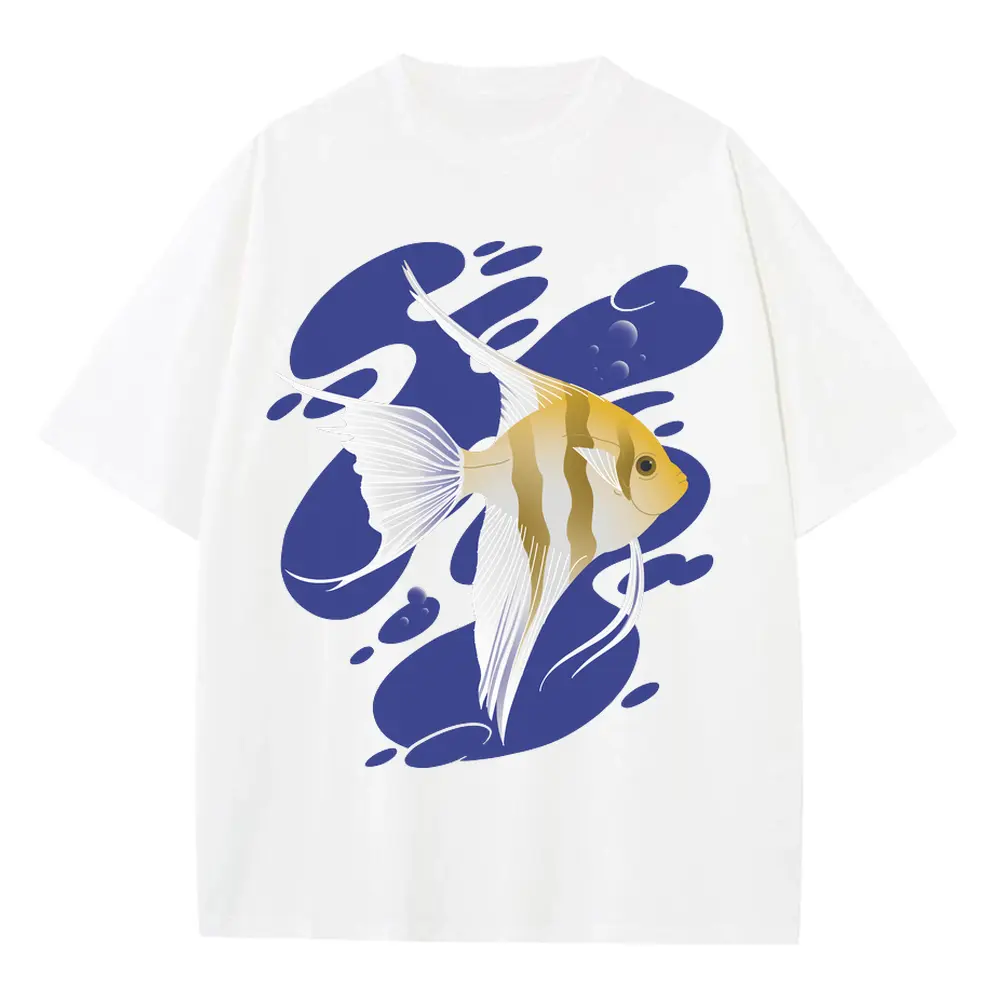 Angelfish Heavyweight Oversized White Graphic Tee