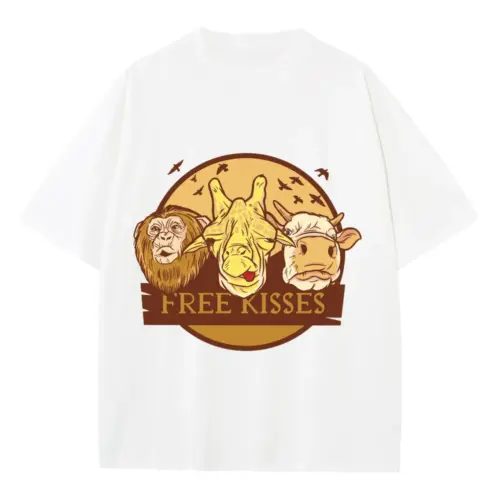 Animals Heavyweight Oversized White Graphic Tee