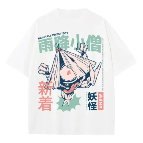 Amefuri Kozo Yokai Heavyweight Oversized White Graphic Tee