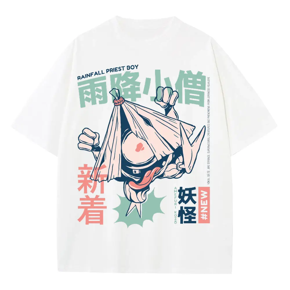 Amefuri Kozo Yokai Heavyweight Oversized White Graphic Tee