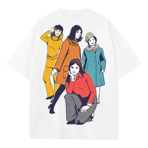 60 S Girl Heavyweight Oversized White Graphic Tee