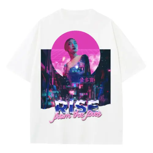 80 S Runner Heavyweight Oversized White Graphic Tee