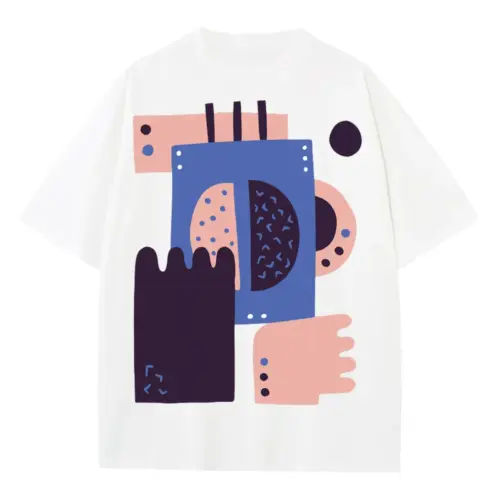 Abstract Coffee A Heavyweight Oversized White Graphic Tee