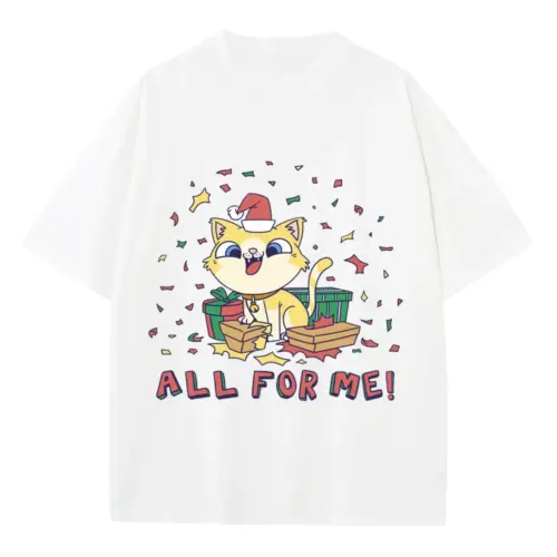 All For Me Heavyweight Oversized White Graphic Tee