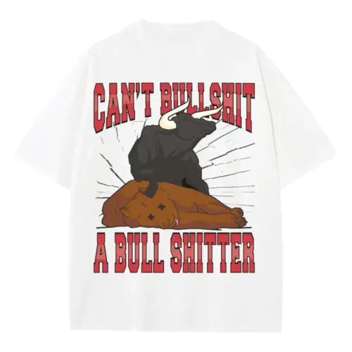 Bulls Heavyweight Oversized White Graphic Tee