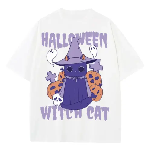 Witchcat Heavyweight Oversized White Graphic Tee