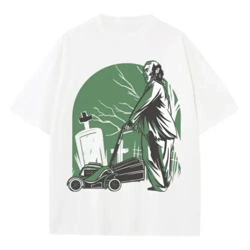 Zombie Heavyweight Oversized White Graphic Tee