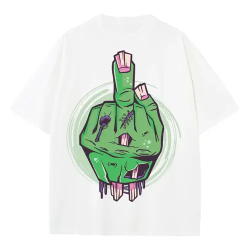 Zombiehand Heavyweight Oversized White Graphic Tee