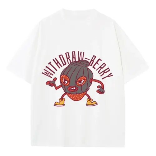 Withdrawberry Heavyweight Oversized White Graphic Tee