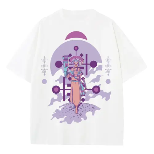 Alien Invasion D Heavyweight Oversized White Graphic Tee