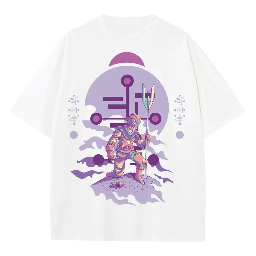 Alien Invasion E Heavyweight Oversized White Graphic Tee