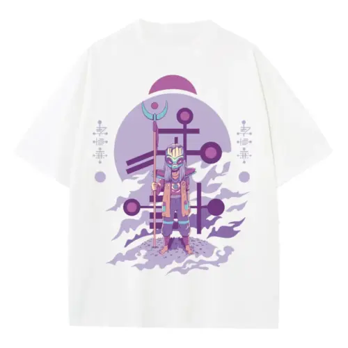 Alien Invasion B Heavyweight Oversized White Graphic Tee