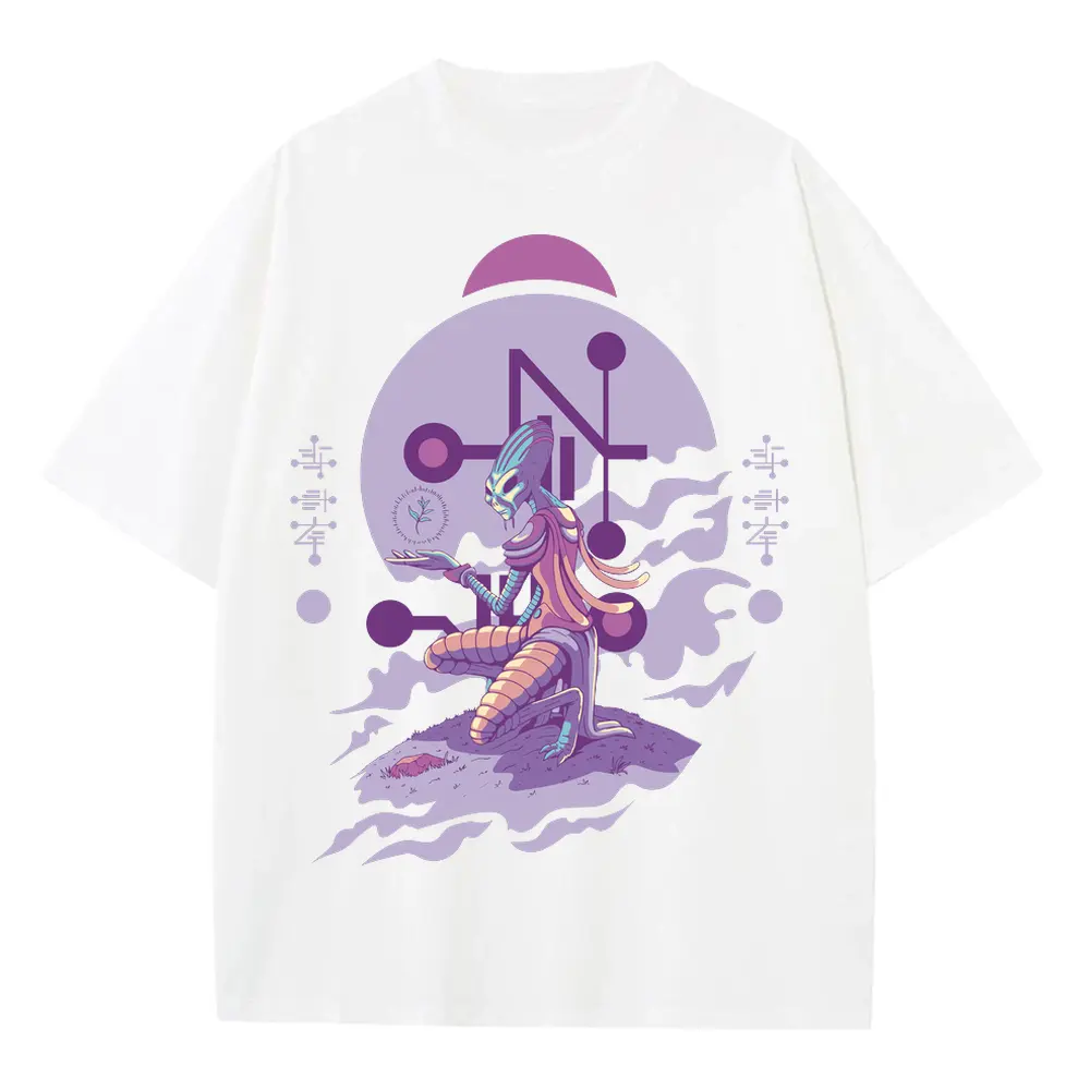 Alien Invasion I Heavyweight Oversized White Graphic Tee