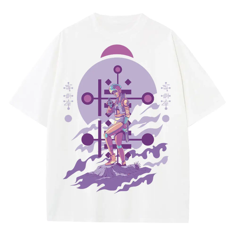 Alien Invasion F Heavyweight Oversized White Graphic Tee