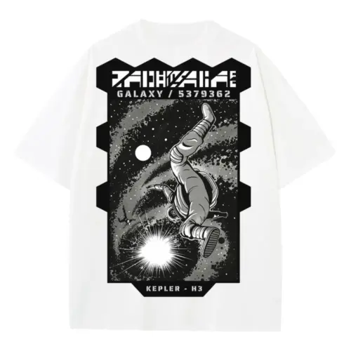 Astronauts H Heavyweight Oversized White Graphic Tee