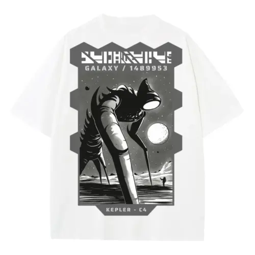 Astronauts A Heavyweight Oversized White Graphic Tee