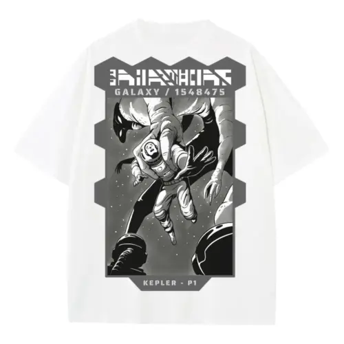 Astronauts Heavyweight Oversized White Graphic Tee