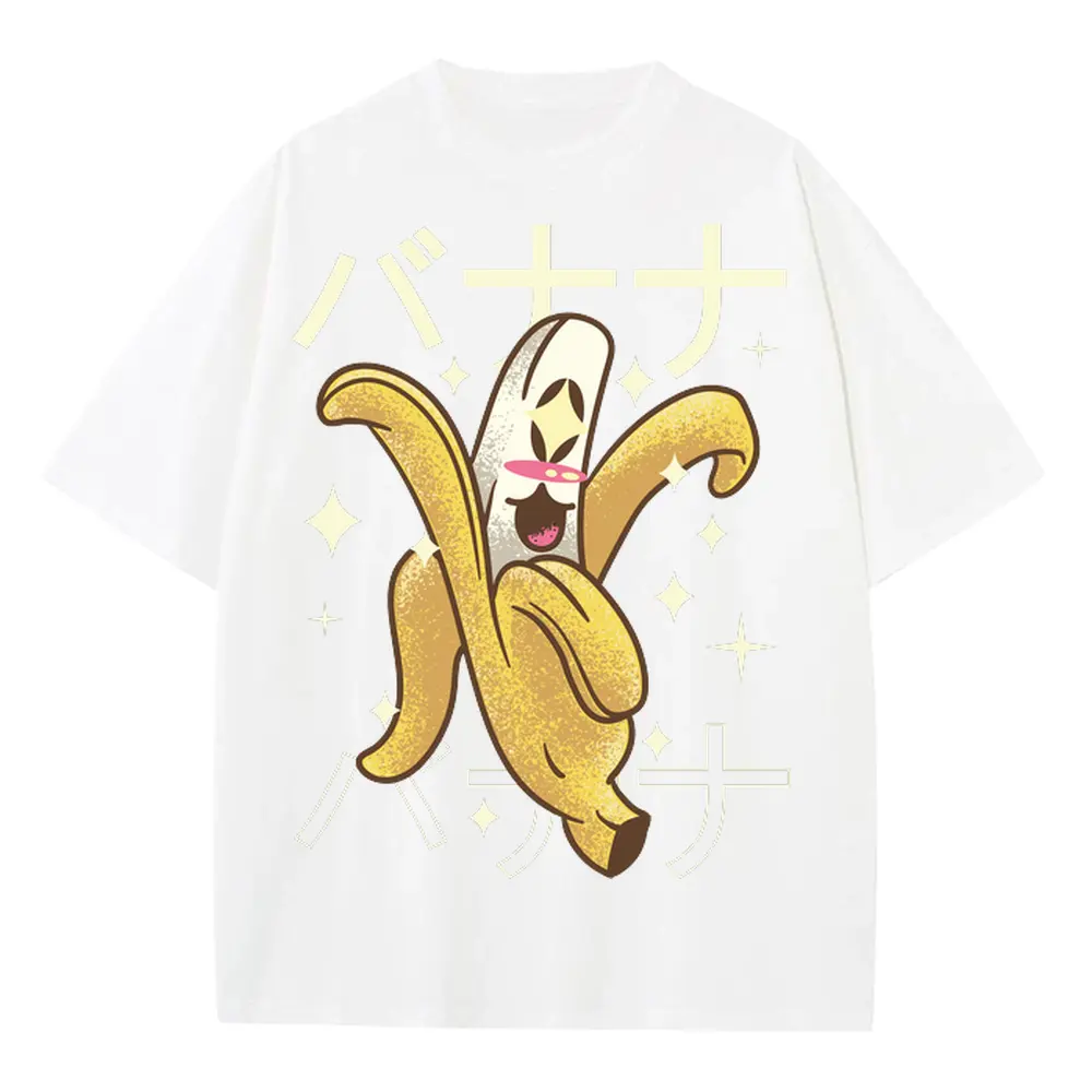 Bananacrazykawaii Heavyweight Oversized White Graphic Tee
