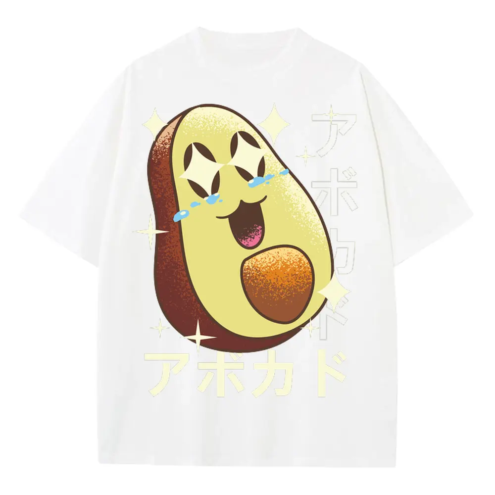 Avocadocrazykawaii Heavyweight Oversized White Graphic Tee