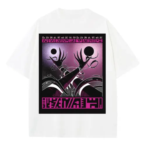 Beings Hands F Heavyweight Oversized White Graphic Tee
