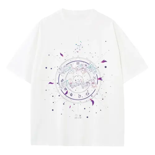 Zodiac Aqarius Heavyweight Oversized White Graphic Tee