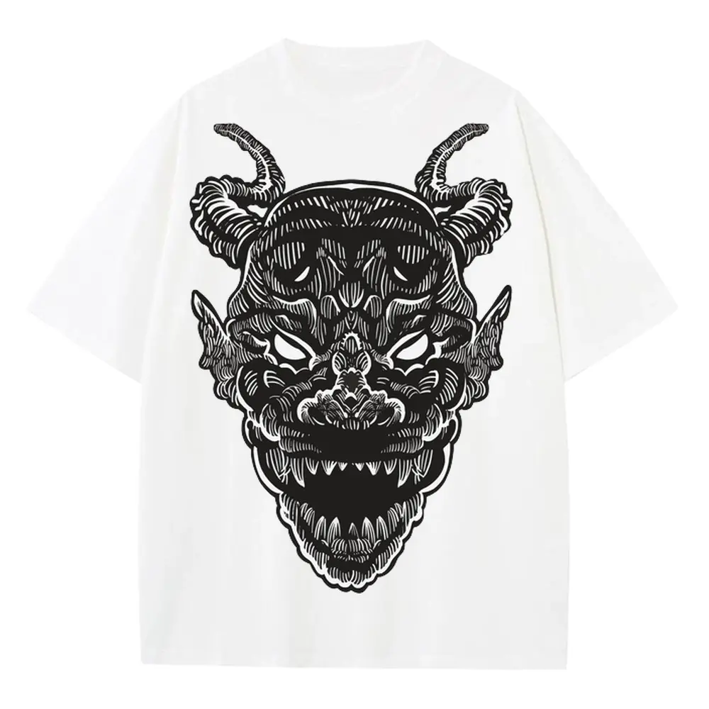 Monster Grunge Heavyweight Oversized White Graphic Tee