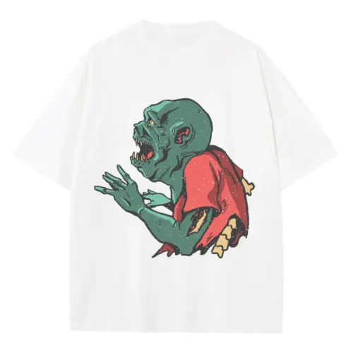 Zombie Mad Heavyweight Oversized White Graphic Tee