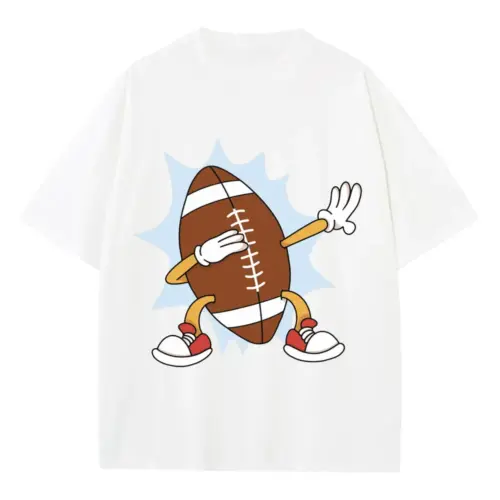 American Football Dabbing Heavyweight Oversized White Graphic Tee