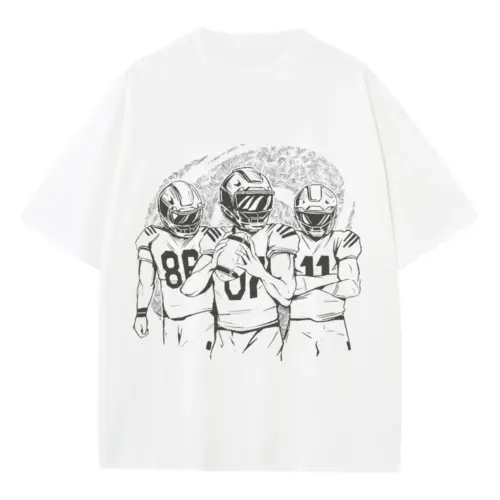 American Football Ink Heavyweight Oversized White Graphic Tee