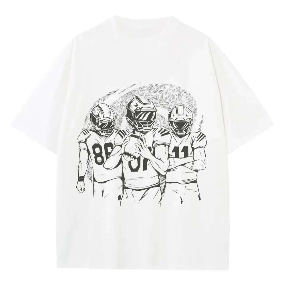 American Football Ink Heavyweight Oversized White Graphic Tee