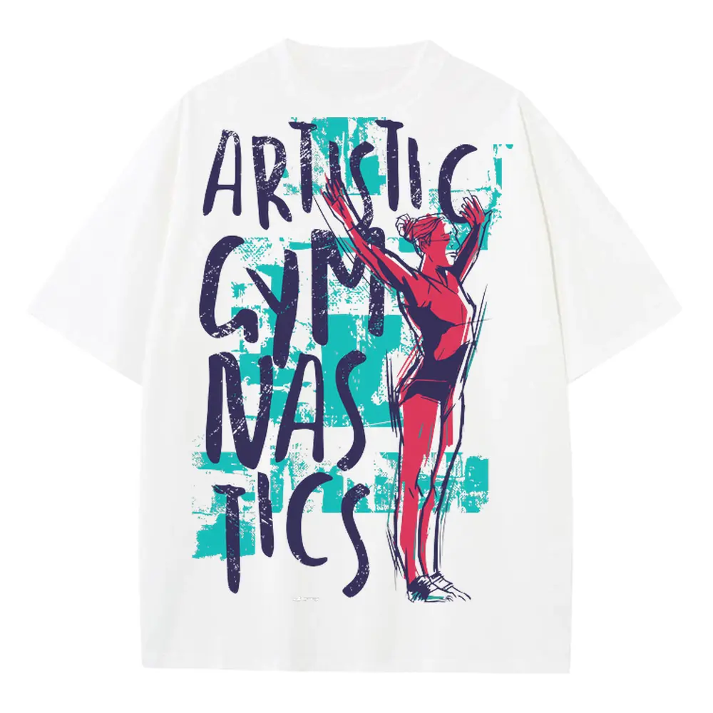 Artistic Gym Heavyweight Oversized White Graphic Tee