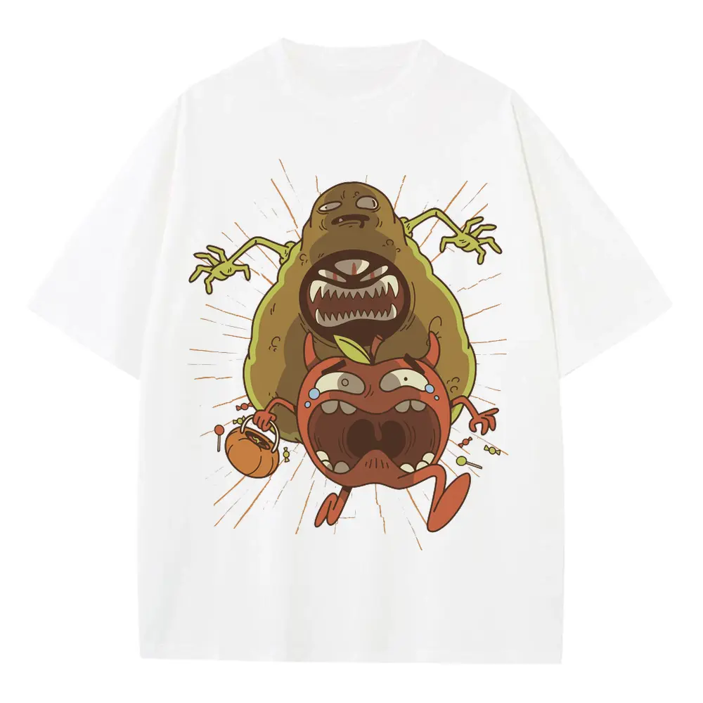 Avocado Monster Heavyweight Oversized White Graphic Tee
