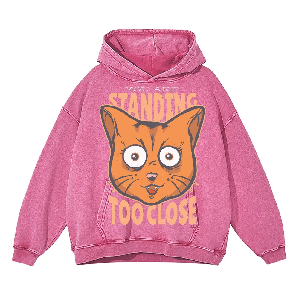 Standing Close Acid Wash Oversized Pink Hoodie