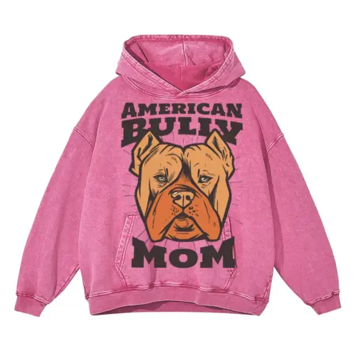 Americanbullymom Acid Wash Oversized Pink Hoodie