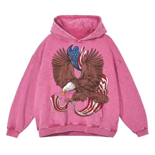 American Eagle A Acid Wash Oversized Pink Hoodie