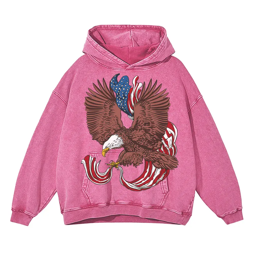 American Eagle A Acid Wash Oversized Pink Hoodie