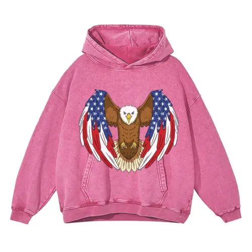 Americaneagle Acid Wash Oversized Pink Hoodie