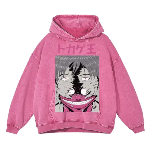 2 Acid Wash Oversized Pink Hoodie