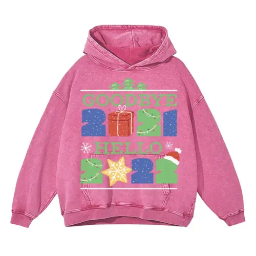 2021 Acid Wash Oversized Pink Hoodie