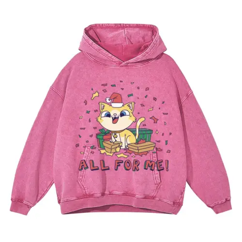 All For Me Acid Wash Oversized Pink Hoodie