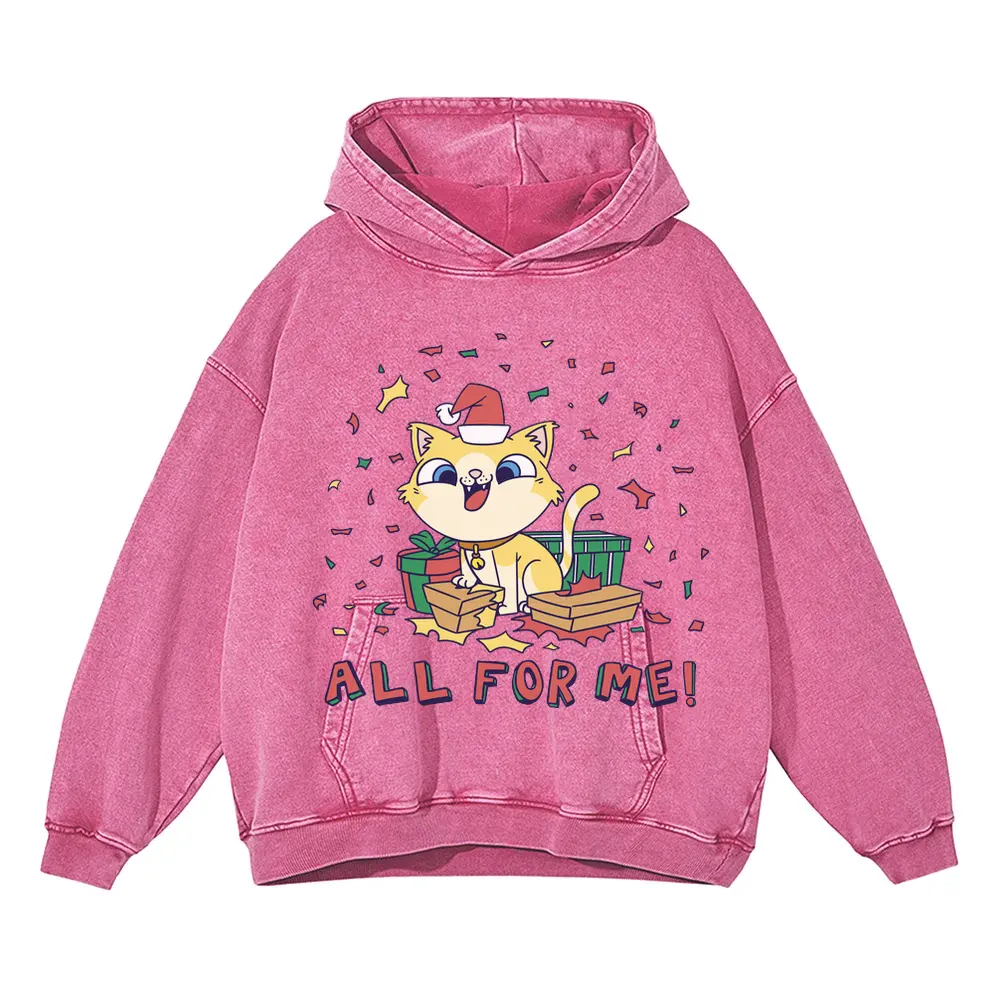 All For Me Acid Wash Oversized Pink Hoodie