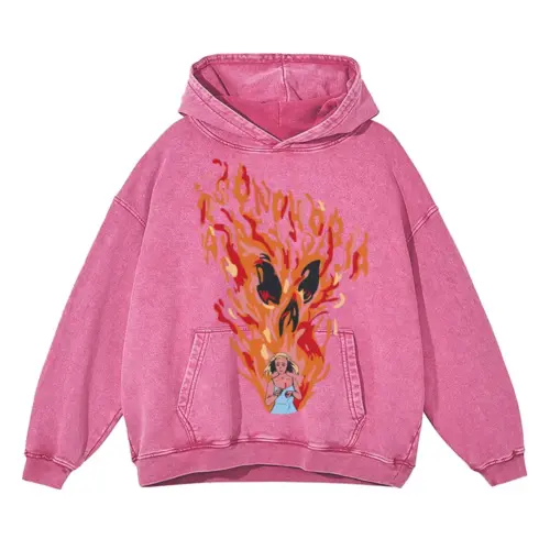 Arsonphobia Acid Wash Oversized Pink Hoodie