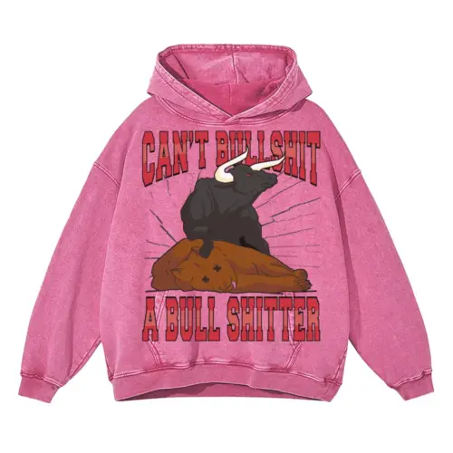Bulls Acid Wash Oversized Pink Hoodie