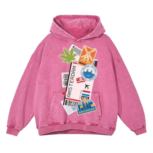Boarding Pass Phone Case A Acid Wash Oversized Pink Hoodie