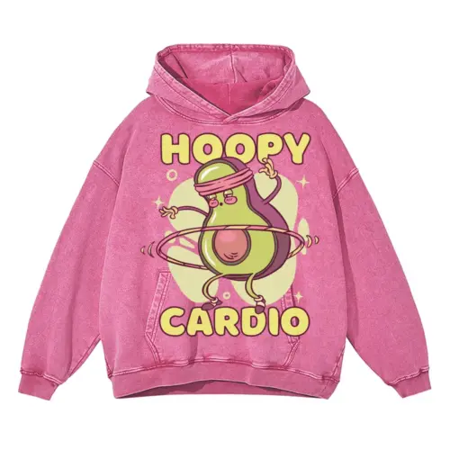 Avocado Hoolahoop Acid Wash Oversized Pink Hoodie