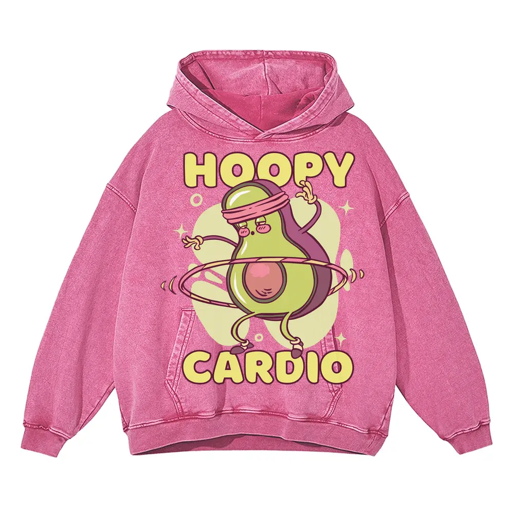 Avocado Hoolahoop Acid Wash Oversized Pink Hoodie
