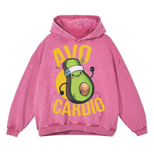 Avo Acid Wash Oversized Pink Hoodie