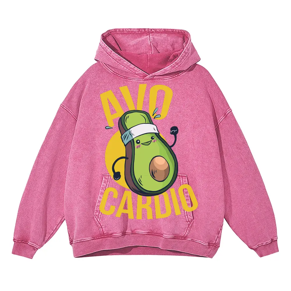 Avo Acid Wash Oversized Pink Hoodie